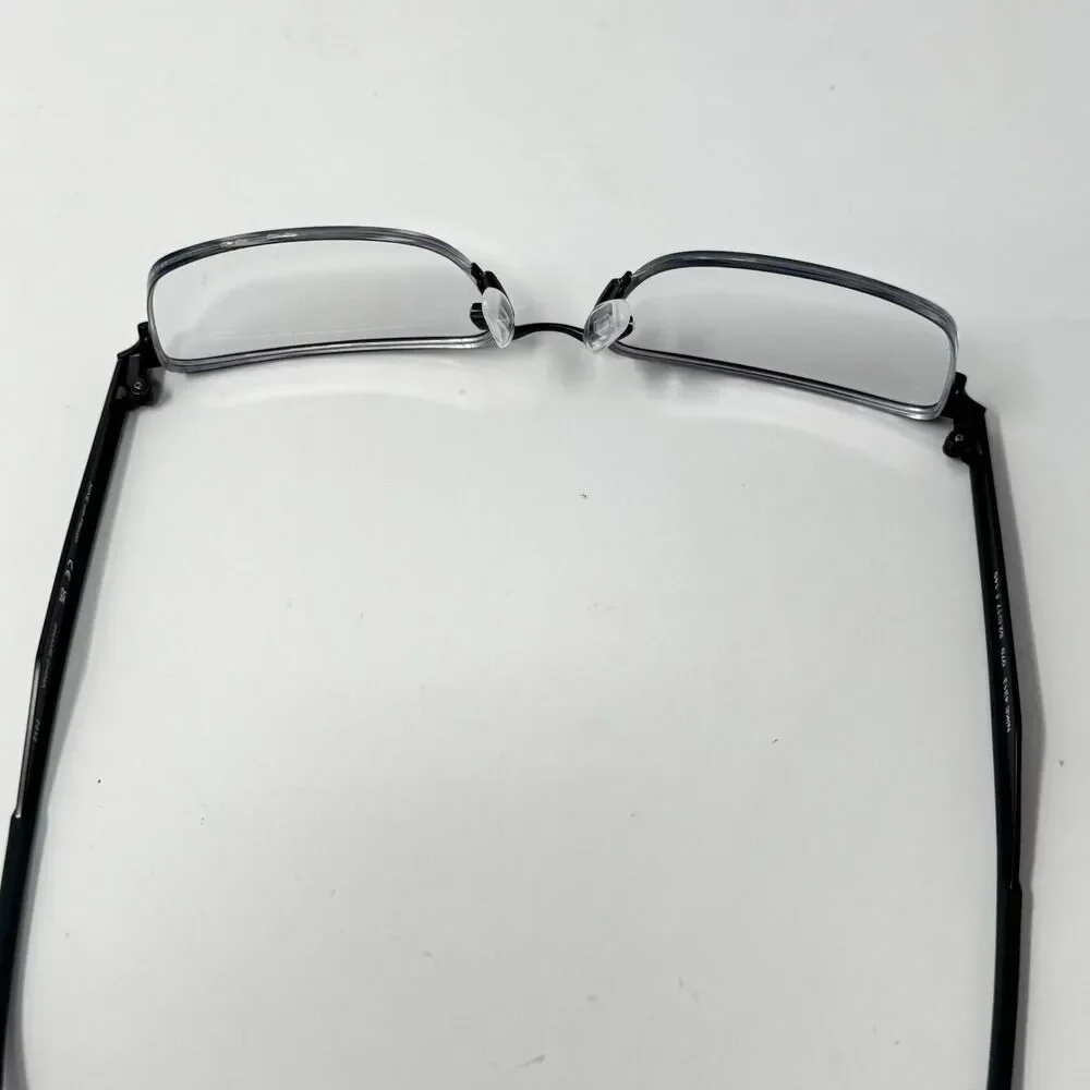 Nike 4313 070 Black Silver Semi-Rimless Flexon Eyeglass Frames 52-17-145